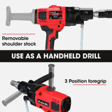 BAUMR-AG 2000W 160mm Handheld Concrete Core Drill With Rig Stand, - Close-Up Angle