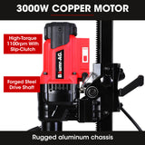 BAUMR-AG 3000W 200mm Concrete Core Drill with Stand Rig - Side View
