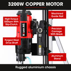 BAUMR-AG 3200W 300mm Wet/Dry Core Drill w/ Wheeled Rig Stand Combo, for Concrete Coring Hole Drilling