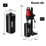 BAUMR-AG 3200W 280mm Vertical Stand Core Drill & 202mm Drill Bit Combo, for Demolition Concrete Coring Hole Drilling - Front View