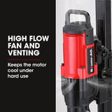 BAUMR-AG 3200W 280mm Vertical Stand Core Drill & 202mm Drill Bit Combo, for Demolition Concrete Coring Hole Drilling - 45-Degree Angle