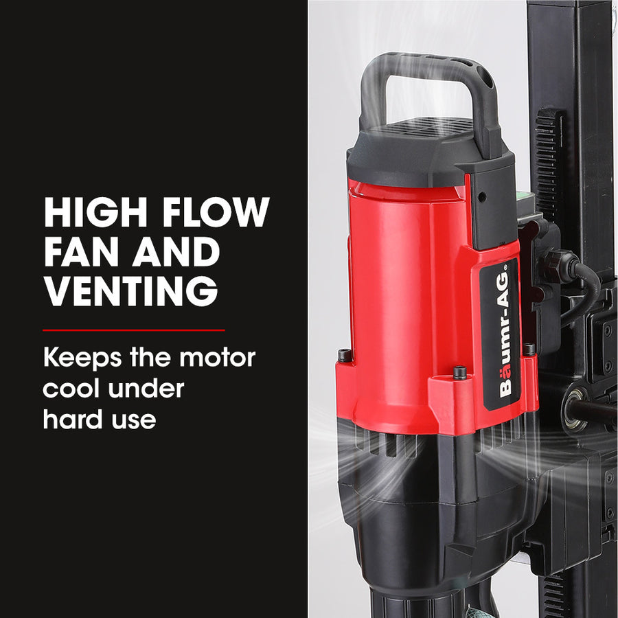 BAUMR-AG 3200W 280mm Vertical Stand Core Drill & 202mm Drill Bit Combo, for Demolition Concrete Coring Hole Drilling