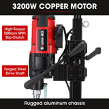 BAUMR-AG 3200W 280mm Wet/Dry Core Drill w/ Wheeled Stand & 102mm Bit Combo, for Concrete Coring Hole Drilling - Front View