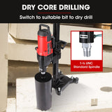 BAUMR-AG 3200W 280mm Wet/Dry Core Drill w/ Wheeled Stand & 102mm Bit Combo, for Concrete Coring Hole Drilling - Rear View