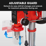 Baumr-AG 600W 12 Pedestal Bench Drill Press, 12 Speeds, 16mm Chuck (DP17) - Close-Up Angle