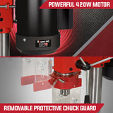 Baumr-AG 420W Drill Press Pedestal Benchtop Stand Pillar Variable Speed - 45-Degree Angle