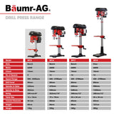 Baumr-AG 420W Drill Press Pedestal Benchtop Stand Pillar Variable Speed - Rear View