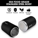 BAUMR-AG 3.8L Double Wall Insulated Stainless Steel Water Bottle, Drink Jug with Handle, Black - Top-Down View