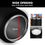 BAUMR-AG 3.8L Double Wall Insulated Stainless Steel Water Bottle, Drink Jug with Handle, Black - Rear View