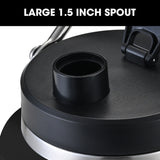 BAUMR-AG 3.8L Double Wall Insulated Stainless Steel Water Bottle, Drink Jug with Handle, Black - Close-Up Angle