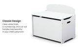 DELTA CHILDREN Deluxe Toy Box Kids Furniture Chest Bedroom Wooden Storage White - Top-Down View