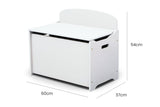 DELTA CHILDREN Deluxe Toy Box Kids Furniture Chest Bedroom Wooden Storage White - Rear View