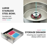 EUROCHEF 1100W Commercial Fairy Floss Machine, Cotton Candy Maker with Bubble Cover - Rear View