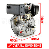 Baumr-AG 7HP DIESEL Stationary Engine 4 Stroke OHV Horizontal Shaft Motor - 45-Degree Angle