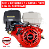 Baumr-AG 13HP Petrol Stationary Engine 4-stroke OHV Motor Horizontal Shaft Recoil Start - Side View