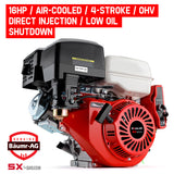 Baumr-AG 16HP Stationary Engine Petrol Direct Ignition OHV 4-Stroke Electric Recoil Start - Front View