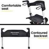 EQUIPMED Foldable Aluminium Walking Frame Rollator with Bag and Seat, Silver - Extra Image