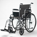 EQUIPMED 24 Inch Folding Wheelchair Lightweight Portable for Elderly and Disabled, Grey - Extra Image