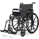 EQUIPMED 24 Inch Folding Wheelchair with Park Brakes, 136kg Capacity, 51cm Wide Seat, Black