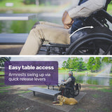 EQUIPMED 24 Inch Folding Wheelchair with Park Brakes, 136kg Capacity, 51cm Wide Seat, Black - Extra Image