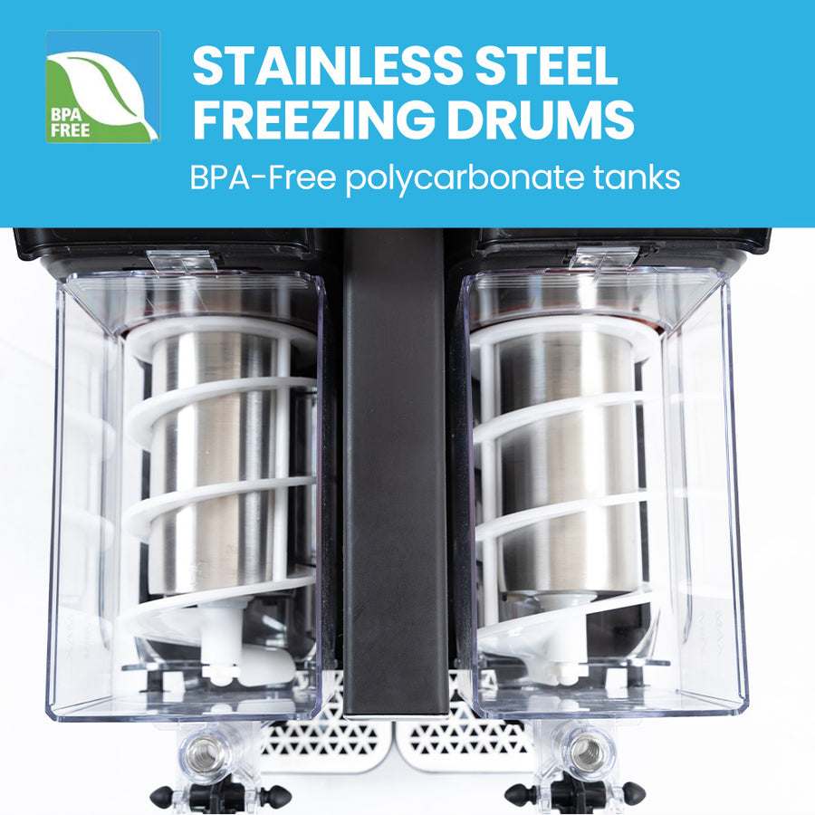 POLYCOOL 6L Double Tank Slushie Machine, Independent Digital Control Slushy Maker