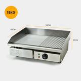 THERMOMATE Commercial Electric Griddle TH-G04, 2400W 55x35cm Half Ribbed Surface - Rear View