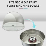 EUROCHEF Commercial Fairy Floss Cotton Candy Maker Machine Bubble Cover 52cm - Side View