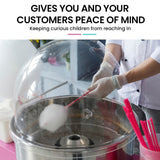 EUROCHEF Commercial Fairy Floss Cotton Candy Maker Machine Bubble Cover 52cm - Close-Up Angle