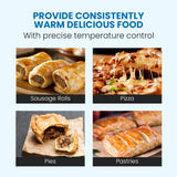 EUROCHEF Commercial Food Warmer Electric 1000W 4-Tier Hot Display Stainless Steel Cabinet - Side View