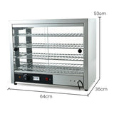 EUROCHEF Commercial Food Warmer Electric 1000W 4-Tier Hot Display Stainless Steel Cabinet - Rear View
