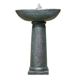 Protege Bird Bath Solar Water Feature Fountain, Contemporary Birdbath Design, with Panel Kit, LED Lights, Dark Grey