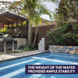 Protege Contemporary Solar Water Fountain Outdoor Garden Feature, Cascading Design, with Panel Kit, LED Lights, Light Grey - Rear View