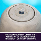 PROTEGE Pot Style Solar Water Feature Fountain, with Panel Kit, LED Lights, Light Grey - Extra Image