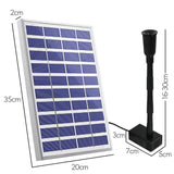 Protege Hi-Flow Water Feature Fountain Pond Pump, w/ Solar Panel, Lithium Battery, Remote Control, Nozzle kit - Front View