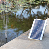 Protege Hi-Flow Water Feature Fountain Pond Pump, w/ Solar Panel, Lithium Battery, Remote Control, Nozzle kit - Side View