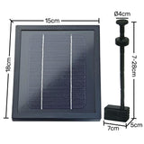 Protege Water Feature Fountain Pond Pump, w/ Solar Panel, Lithium Battery, Remote Control, Nozzle kit - Front View