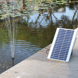 Protege Water Feature Fountain Pond Pump, w/ Solar Panel, Lithium Battery, Remote Control, Nozzle kit - Side View