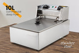 EuroChef Commercial Electric Deep Fryer Frying Basket Chip Cooker Fry Scoop - Front View