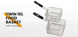 EuroChef Commercial Electric Deep Fryer Twin Frying Basket Chip Cooker Fry - 45-Degree Angle