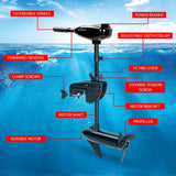 Striker 60LBS Electric Trolling Motor Inflatable Boat Fishing Marine Outboard Engine - Front View