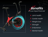 PROFLEX Air Bike Fan Resistance Exercise Fitness Bicycle Home Gym Black Pulse - Top-Down View