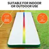 PROFLEX  300x100x10cm Inflatable Air Track Mat Tumbling Gymnastics, Multi-Coloured (No Pump) - Side View