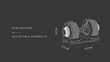 ATIVAFIT 32.5kg Single Adjustable Weight Dumbbell, for Home Gym Fitness Training - Front View