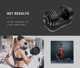 ATIVAFIT 32.5kg Single Adjustable Weight Dumbbell, for Home Gym Fitness Training - 45-Degree Angle