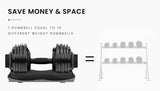 ATIVAFIT 32.5kg Single Adjustable Weight Dumbbell, for Home Gym Fitness Training - Close-Up Angle