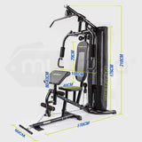 PROFLEX Multi Home Gym Station Bench Press Preacher Cable Machine Back Equipment - Front View