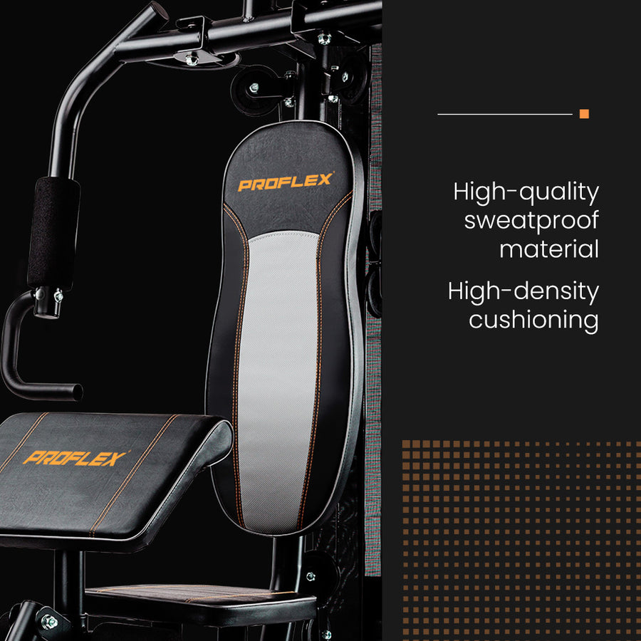 PROFLEX Multi-Station Home Gym Set with 98lbs Weight Plates- M8000