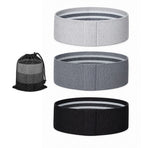 PROFLEX 3-Piece Hip Resistance Band with Storage Bag, Grey, Dark Grey, Black Pack