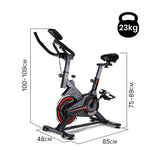 PROFLEX Spin Bike Flywheel Commercial Gym Exercise Home Fitness Red - Rear View