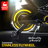 PROFLEX Commercial Spin Bike Flywheel Exercise Workout Home Gym Yellow - Front View
